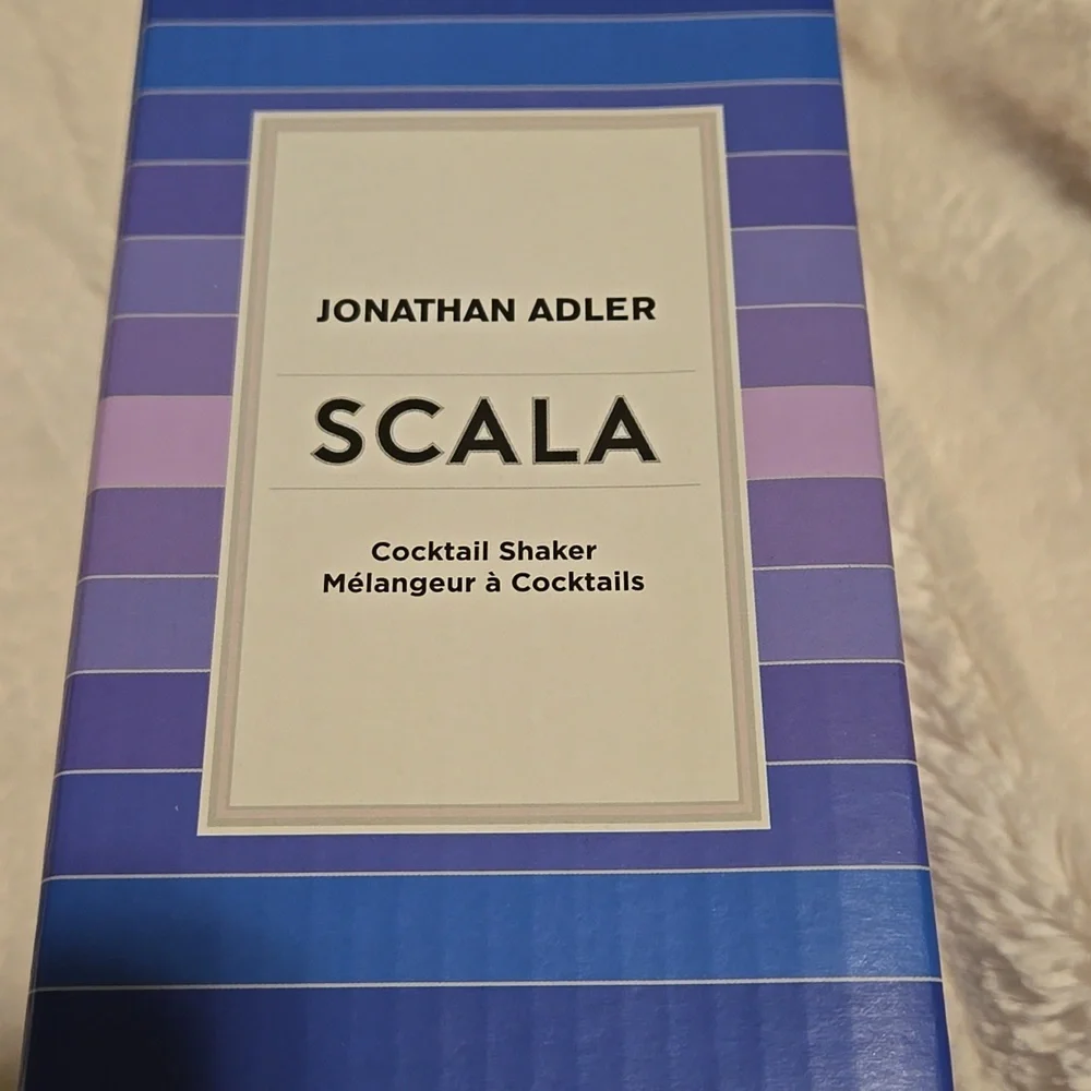 nwt jonathan Adler Scala Blue Cocktail Shaker Plus Ice Bucket